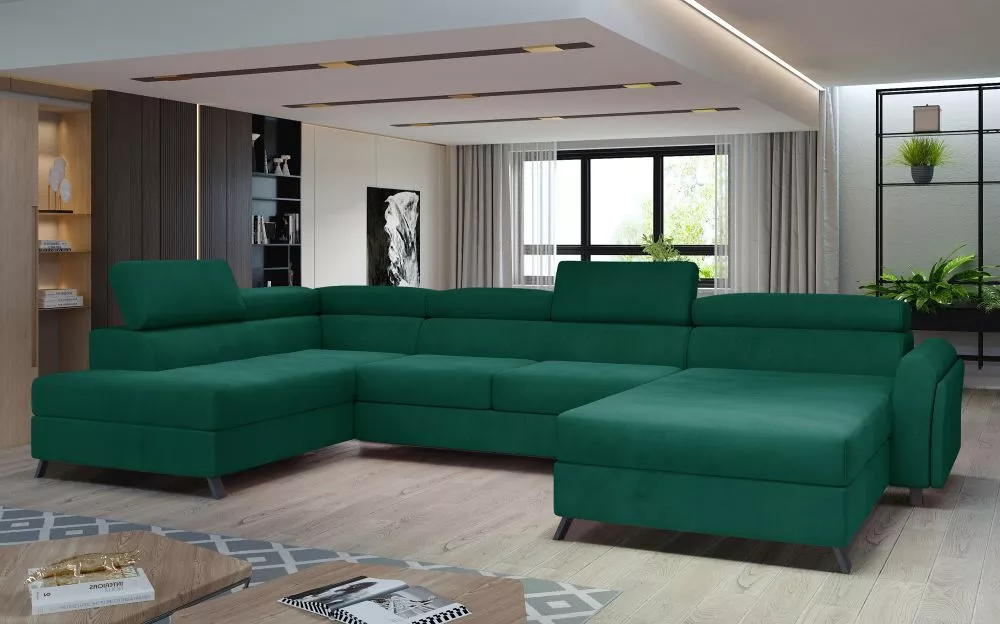 Dīvāns Josette Premium standard · Zaļš · 190 × 360 × 98 cm