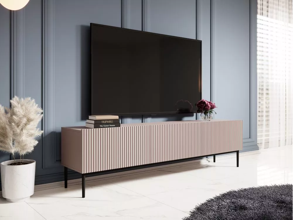TV tumba Nicole RTV 200 2K1SZ Black · Rozā · 200 × 45 × 53 cm