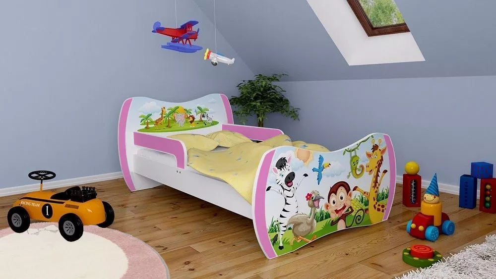 Bērnu gulta Dream L01 140x70 DM05 ar stelāžu Guļamvietas platums: 70 cm, Guļamvietas garums: 140 cm, · 94 × 144 × 71 cm