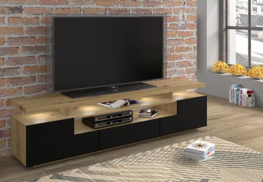 TV tumba Eva 180 ar LED · 180 × 42 × 51 cm