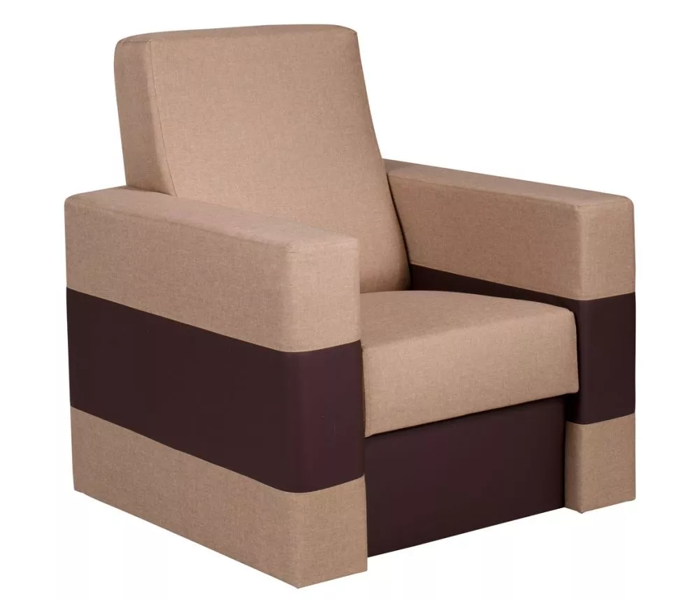 Mīksts krēsls Gordia 1S Standard Sēdvietas dziļums: 47 cm, · Bēšs + tumši brūns · 82 × 80 × 88 cm