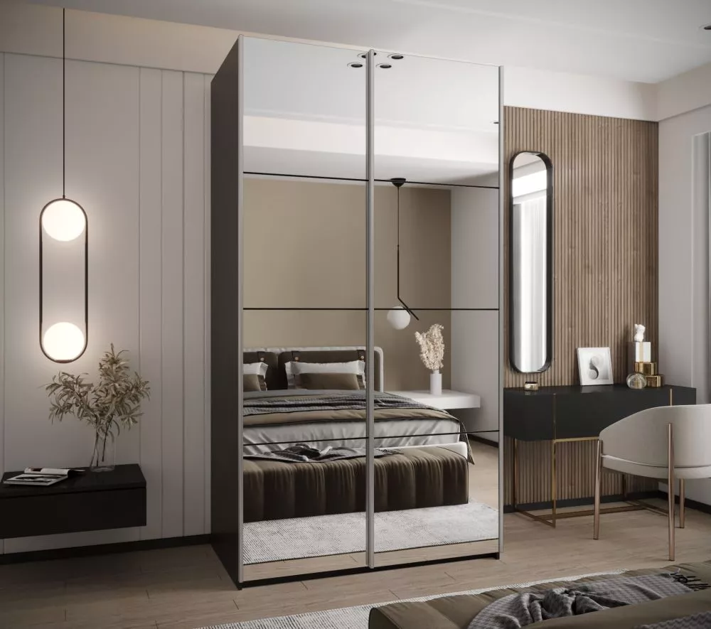 Skapis Lux 2 · Melns · 140 × 61 × 245.5 cm