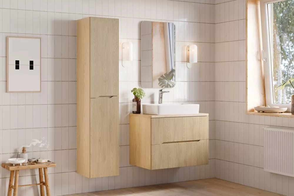 Vannas istabas komplekts Nordic Cremona 4 ar LED · Ozols kremona · 170 × 46 cm