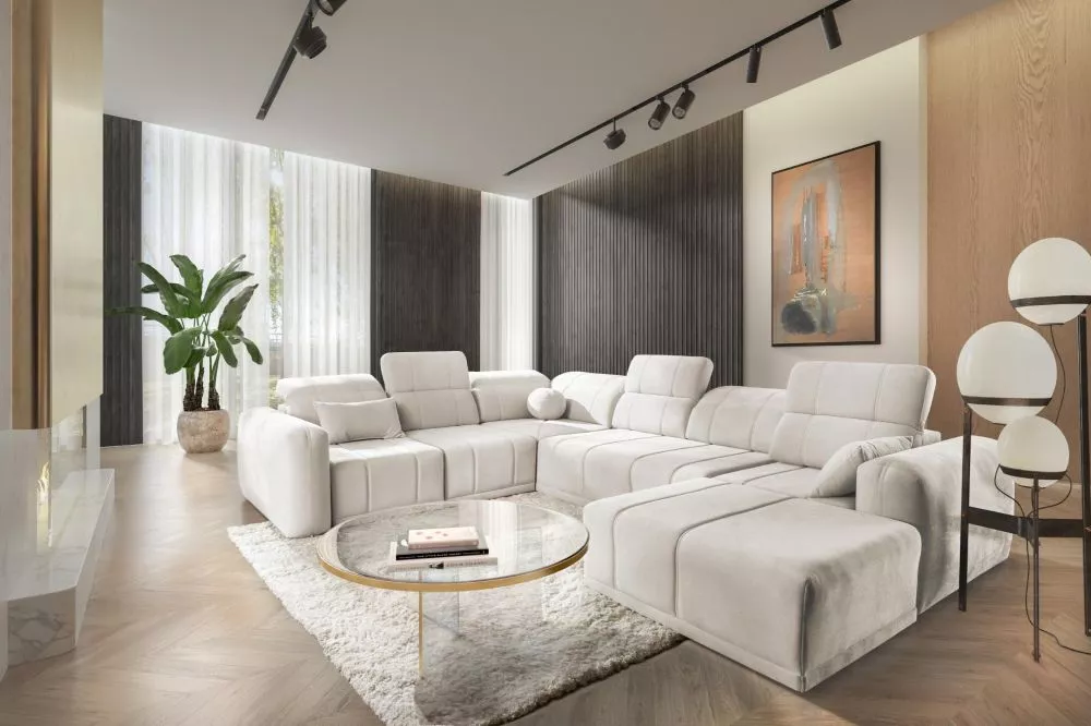 Dīvāns Ravello 8 Standard · Gaišais krēms · 291 × 360 × 82 cm