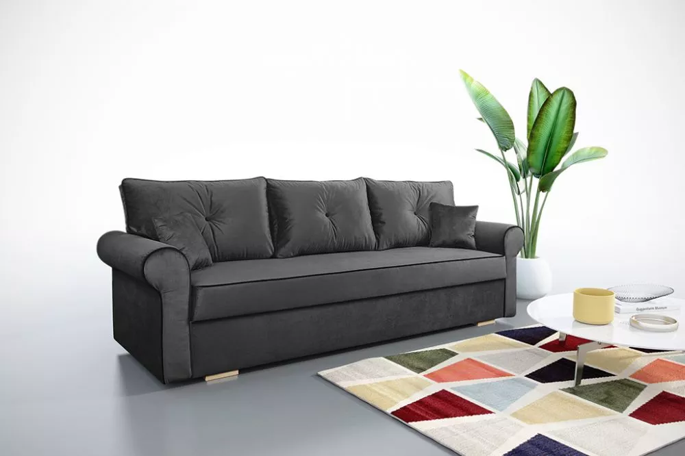 Dīvāns Stockholm 3S standard · Tumši pelēks · 85 × 237 × 90 cm