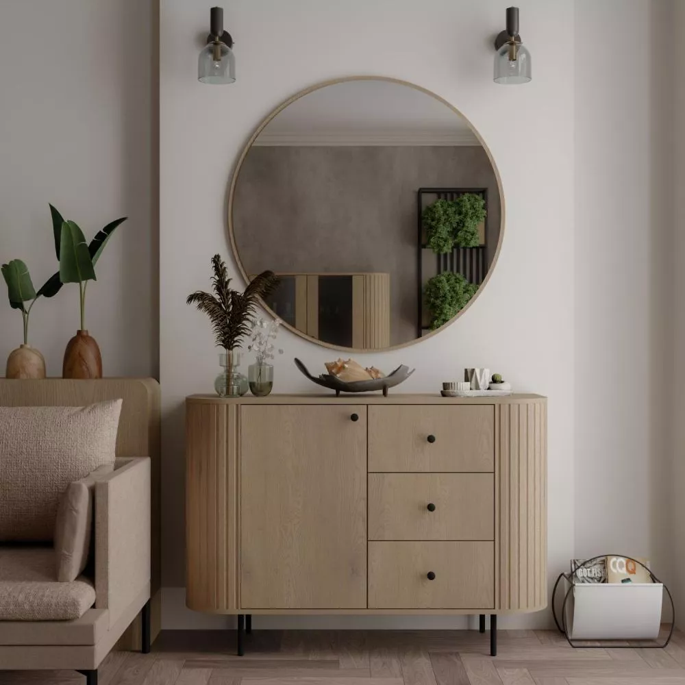 Kumode Ovalio 813 · Ozols kremona · 123 × 42 × 85 cm
