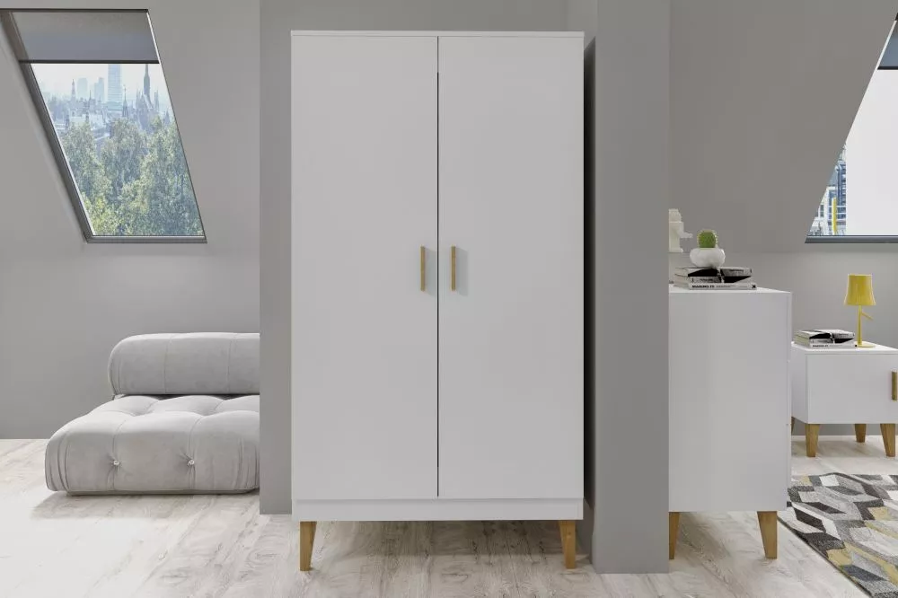 Skapis Kubi SZ · Balts · 100 × 55 × 184 cm