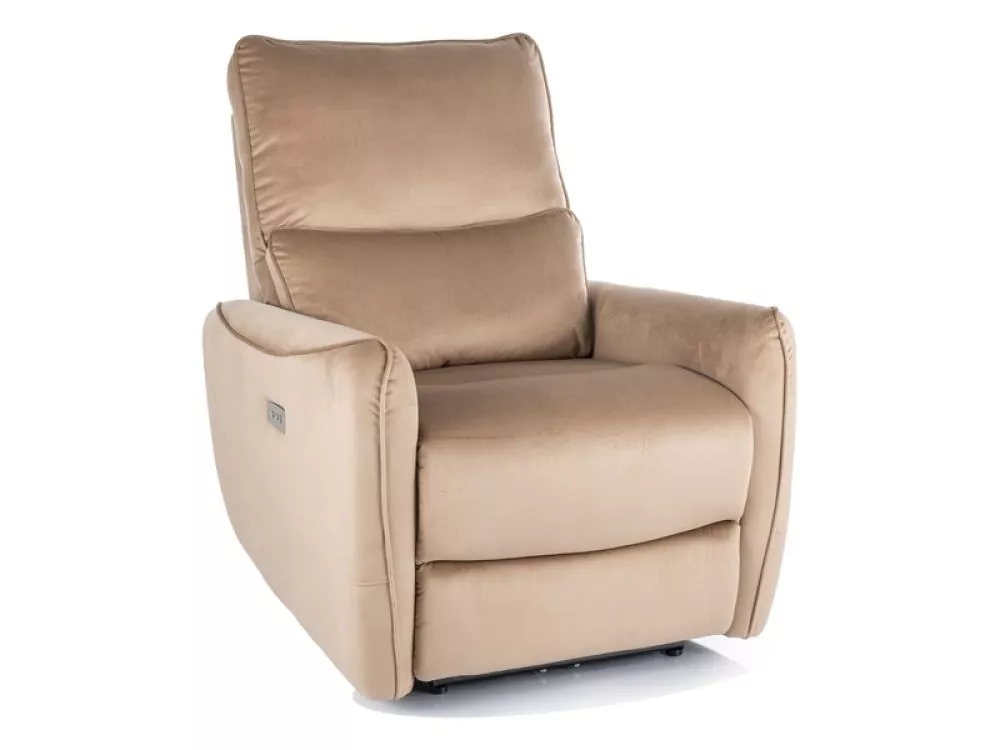 Mīksts krēsls Zefir Velvet Sēdvietas dziļums: 52 cm, Maksimālais dziļums: 160 cm, · Bēšs · 79 × 101 × 106 cm