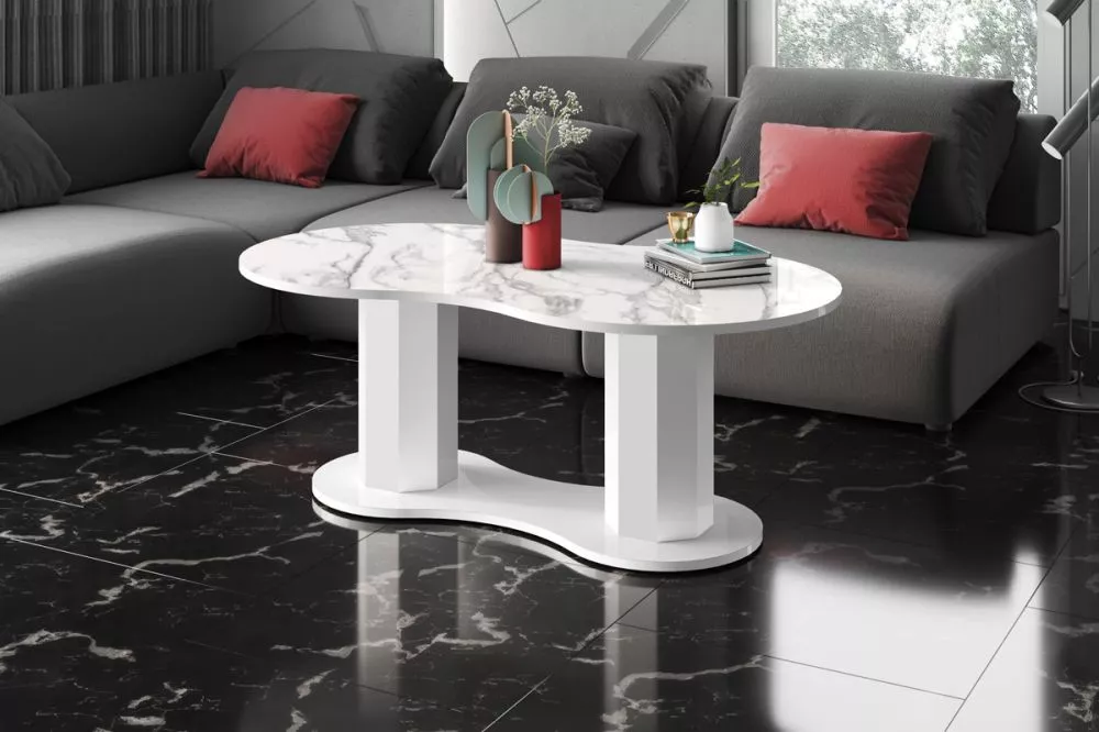Žurnālgalds Infinita Gloss Korpusa krāsa: balts marmors, · 128 × 70 × 50 cm