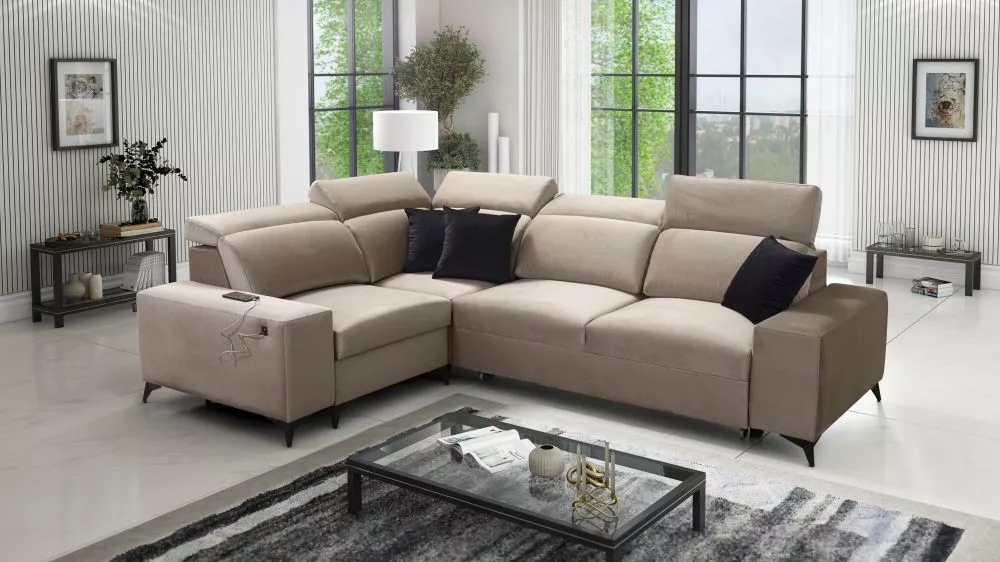 Dīvāns Bartone 2 Mix Standard · Kapučino · 203 × 283 × 83 cm