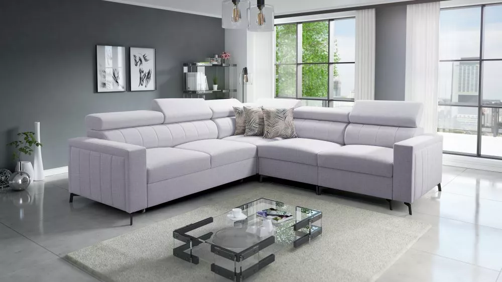 Dīvāns Baltico 4 Premium Standard · Gaiši pelēks · 275 × 275 × 83 cm