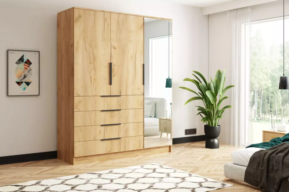 Skapis Bogota · Ozols craft zelts · 150 × 61 × 215 cm