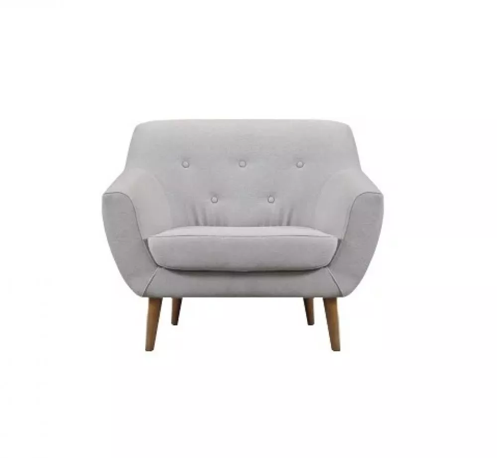 Mīksts krēsls Luxemburg 1S standard Sēdvietas dziļums: 53 cm, · Gaiši pelēks · 94 × 84 × 97 cm