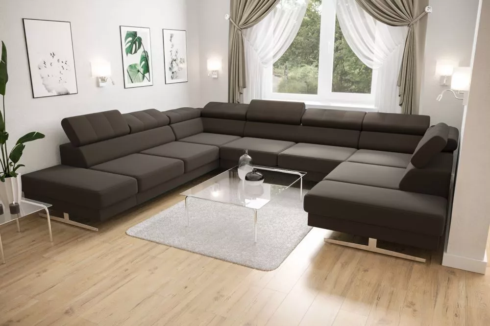 Dīvāns Emporio Max 1 Standard · Tumši brūns · 300 × 350 × 79 cm