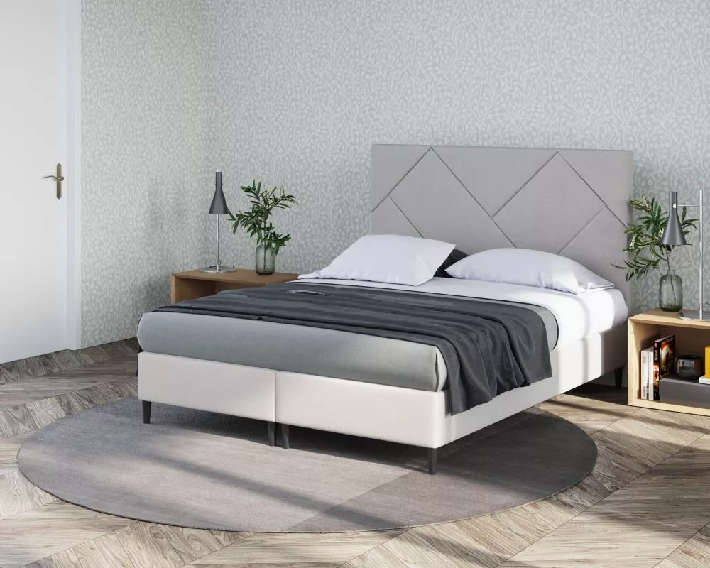 Gulta Naomi standard Guļamvietas platums: 200 cm, Guļamvietas garums: 200 cm, · Gaiši pelēks · 202 × 207 × 123 cm