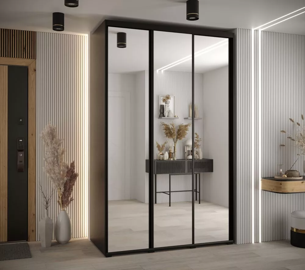 Skapis Cannes 2 · Melna · 150 × 60 × 205.2 cm