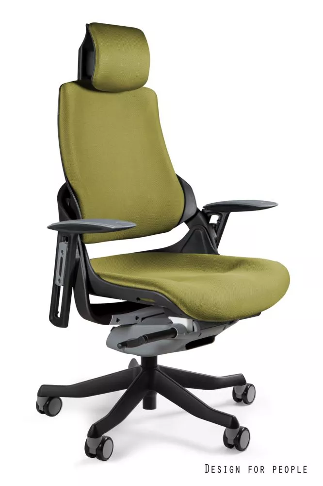 Datorkrēsls Wau T Korpusa krāsa: olīvu, Elementu krāsa: melns, Sēdvietas platums: 47 cm, · 68 × 51 × 117 cm