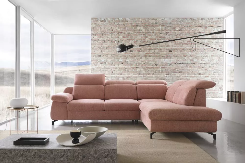 Dīvāns Cobra Relax standard · Rozā · 223 × 288 × 89 cm