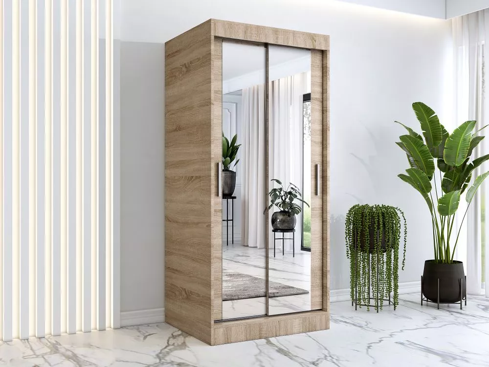Skapis Karl Mirror · Sonoma · 90 × 60 × 200 cm