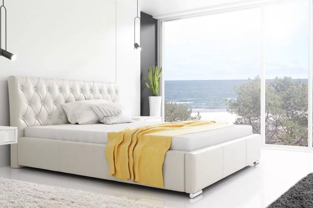 Gulta Retro standard ar stelāžu Guļamvietas platums: 200 cm, Guļamvietas garums: 200 cm, stelāžas tips: metāla, · Gaiši 