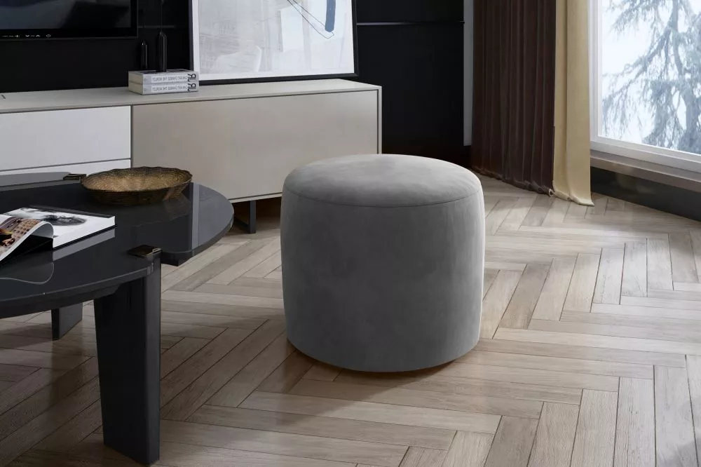 Pufs Linsy Standard Auduma numurs: Monolith 84, · Gaiši pelēks · 40 × 43 × 40 cm