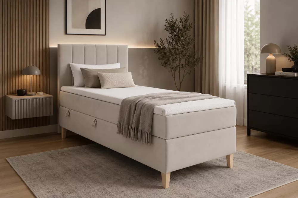 Gulta Intaro 10 Standard ar stelāžu Guļamvietas platums: 120 cm, Guļamvietas garums: 200 cm, · Bēšs · 120 × 205 × 105 cm