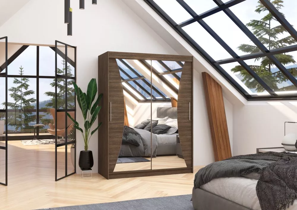 Skapis Max ar LED · Šokolādes · 150 × 58 × 200 cm