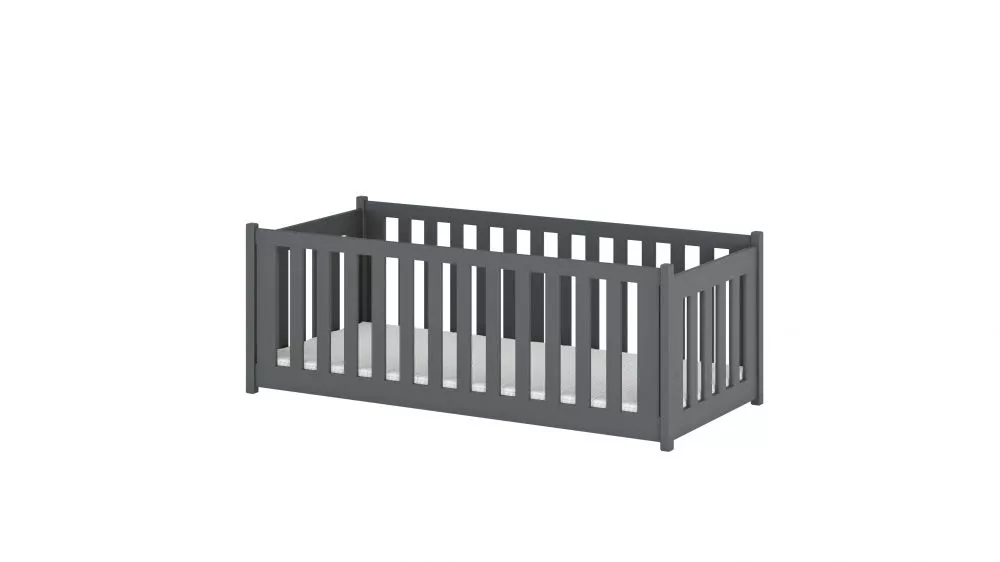 Bērnu gulta Concept 3 ar stelāžu Guļamvietas platums: 80 cm, Guļamvietas garums: 180 cm, · Grafīts · 87 × 188 × 68 cm