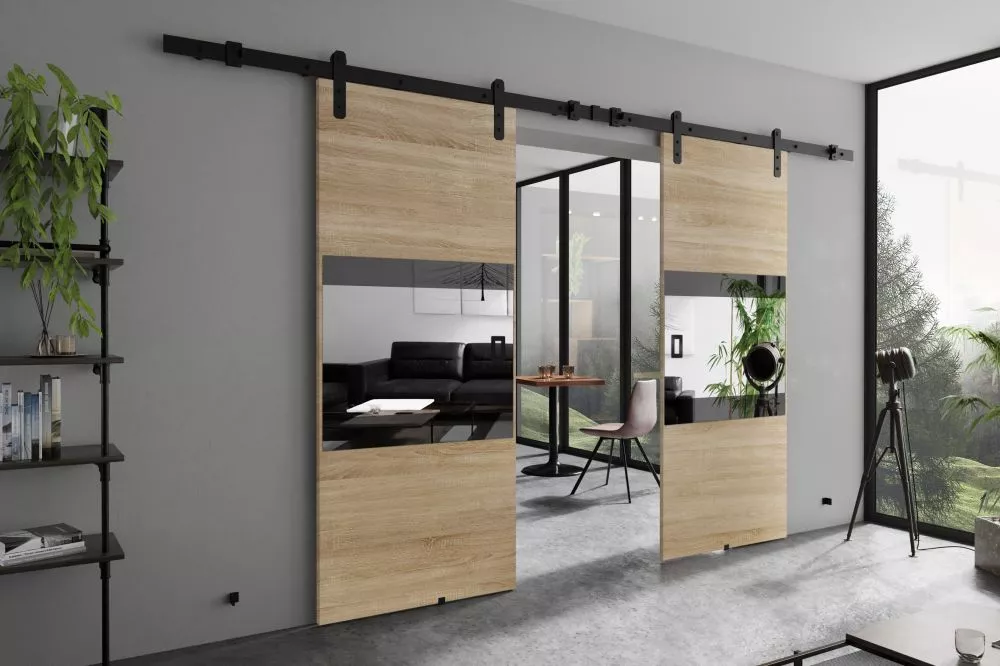 Bīdāmās durvis Mia Loft Duo · Ozols sonoma · 212 × 205 cm
