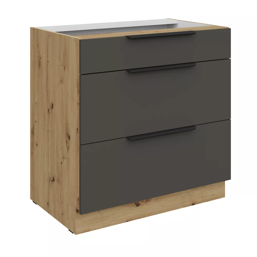Virtuves skapis Aria Graphite 80 D 3S BB