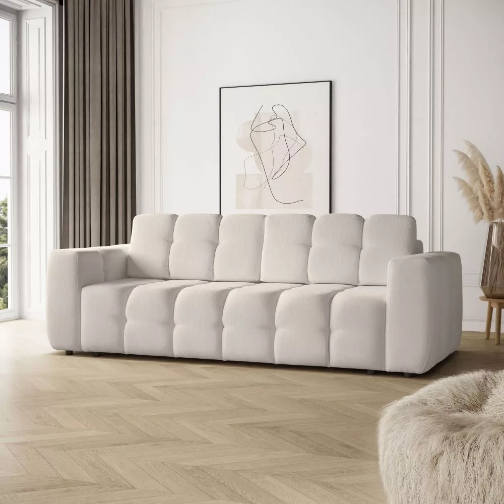 Dīvāns Bona 3S Standard · Krēma · 100 × 240 × 90 cm