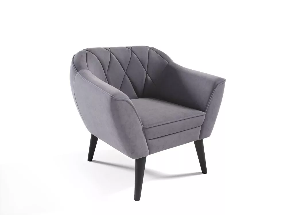 Mīksts krēsls Amelia typ 198 Standard Sēdvietas dziļums: 52 cm, · Antracīts · 80 × 71 × 75 cm