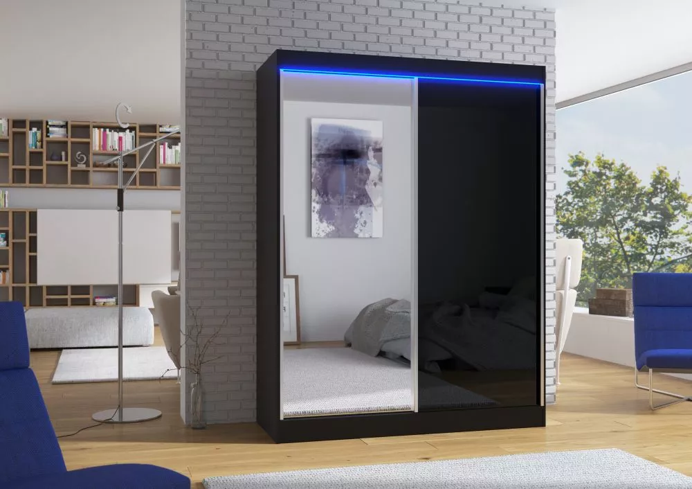 Skapis Moreno Lacobel ar LED · 150 × 58 × 200 cm