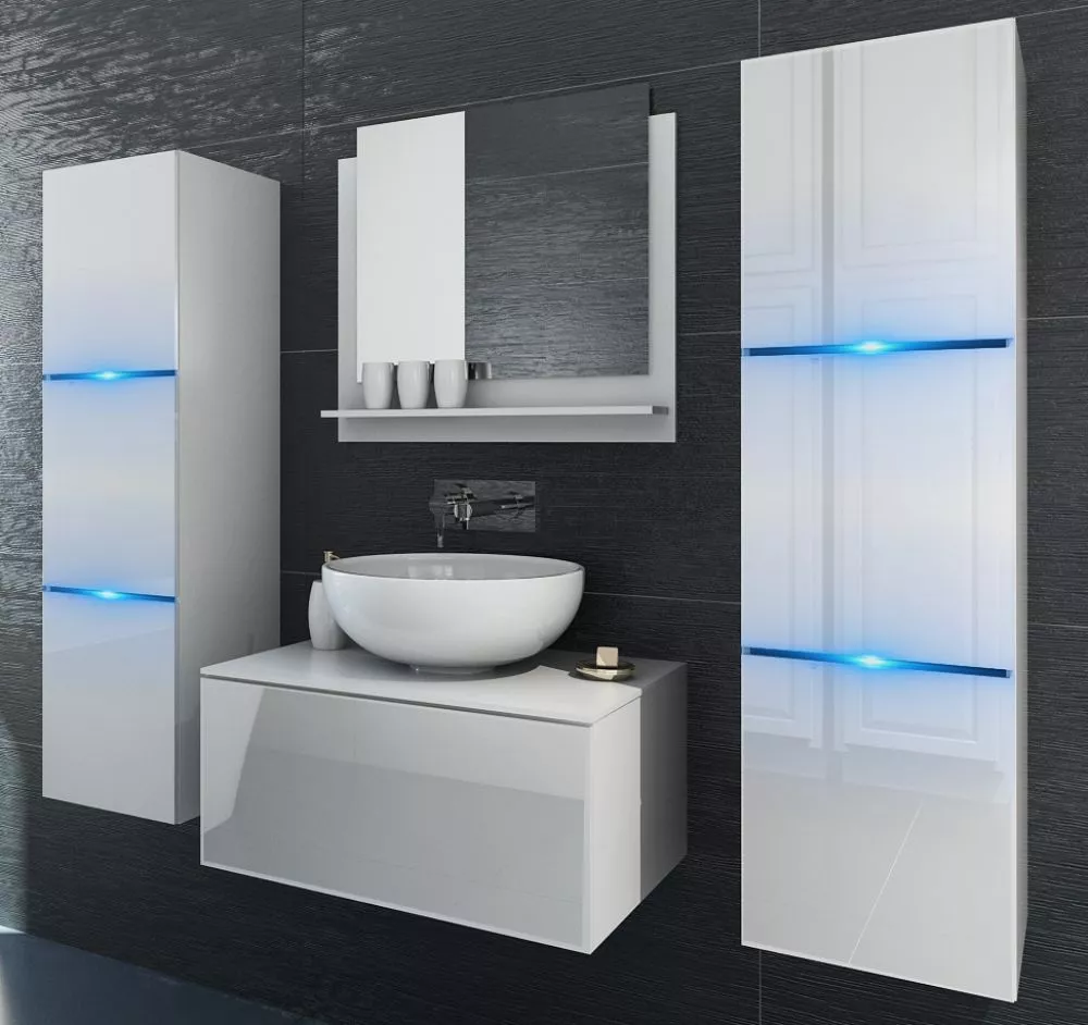 Vannas istabas komplekts Like 2 ar LED · Balts · 110 × 120 × 42 cm
