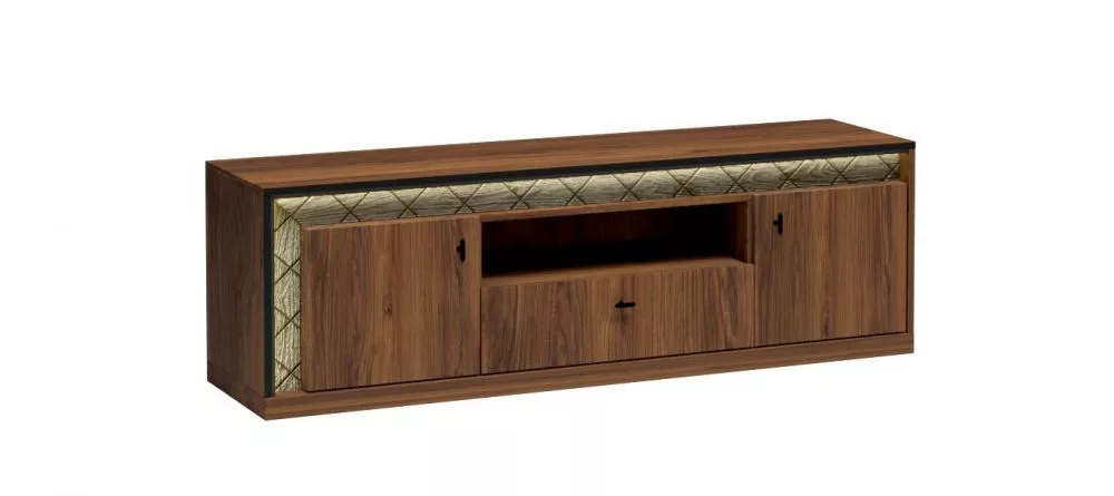 TV tumba Senesi S7 ar LED · Rieksts · 160 × 40.6 × 51 cm