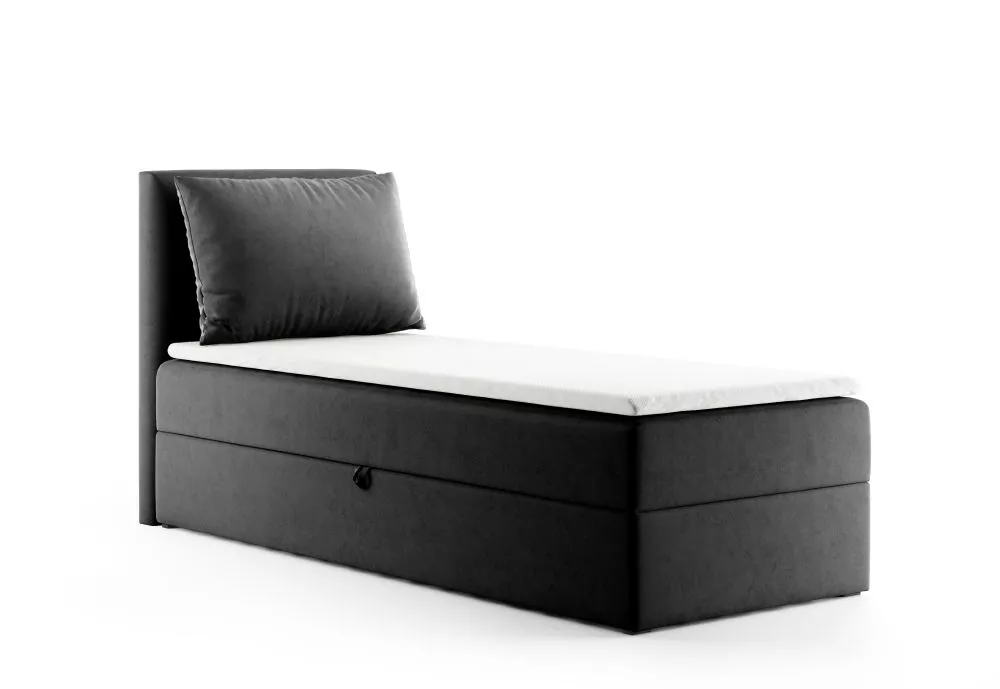 Gulta Eggers R Mini Boxspring Standard Guļamvietas platums: 80 cm, Guļamvietas garums: 200 cm, · Pelēks · 83 × 206 × 101