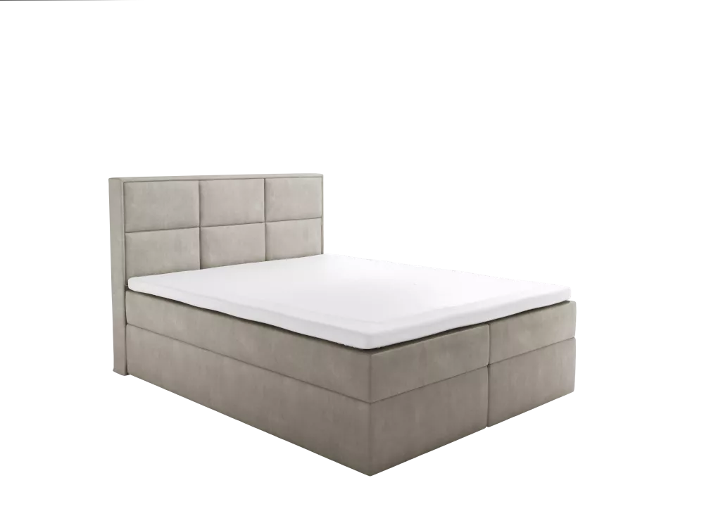 Gulta Spiro Boxspring Standard Guļamvietas platums: 120 cm, Guļamvietas garums: 200 cm, · Tumši bēšs · 121 × 210 × 110 c