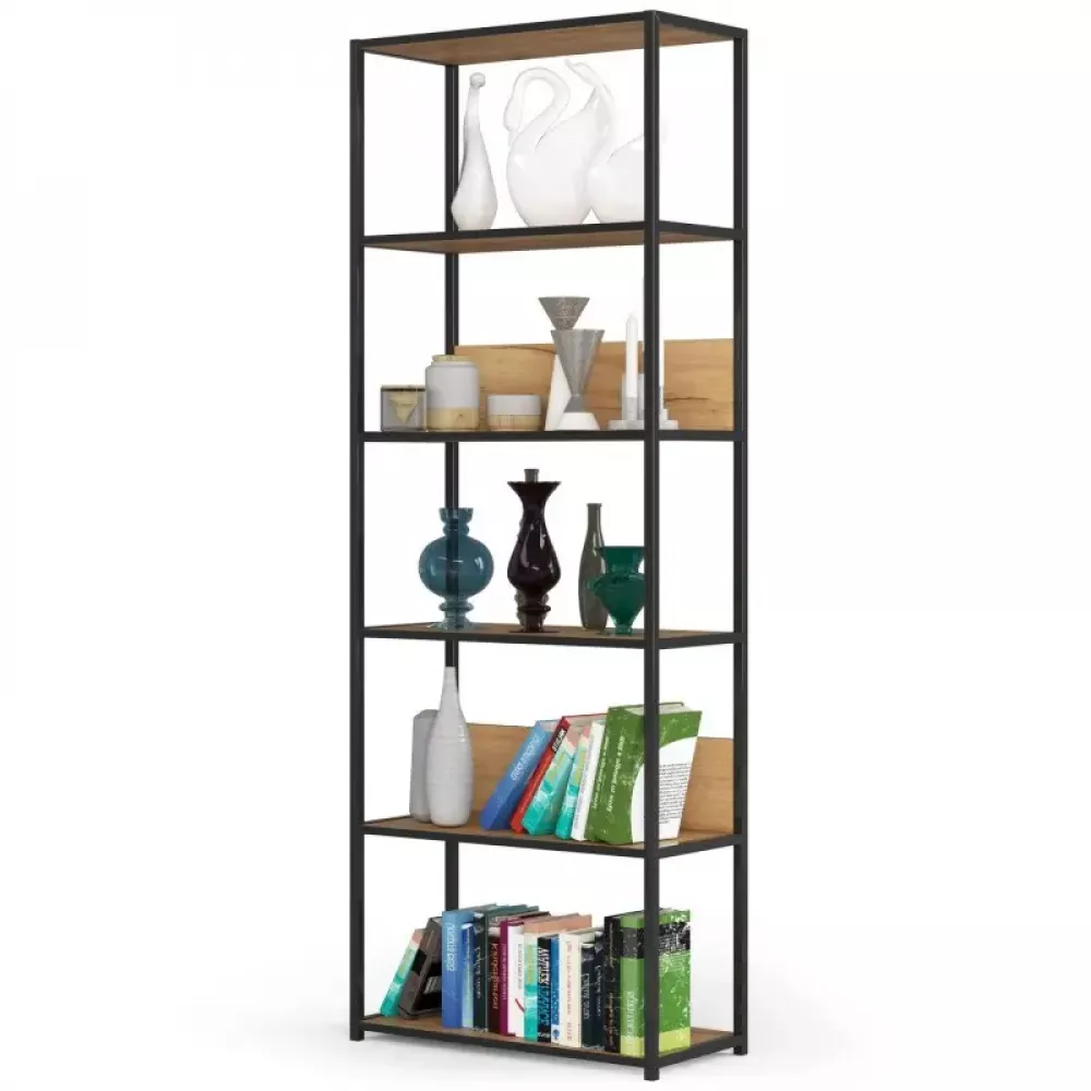 Plaukts Loft Black · Ozols craft zelts · 70 × 192 × 32 cm