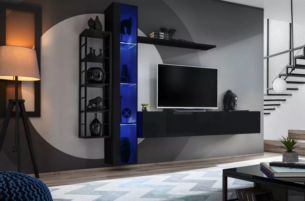 Sekcija Switch M7 · Melna · 240 × 40 × 180 cm