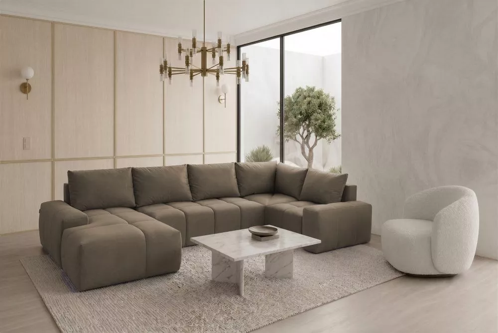 Dīvāns Marcelo 4 Standard · Brūns · 185 × 324 × 83 cm