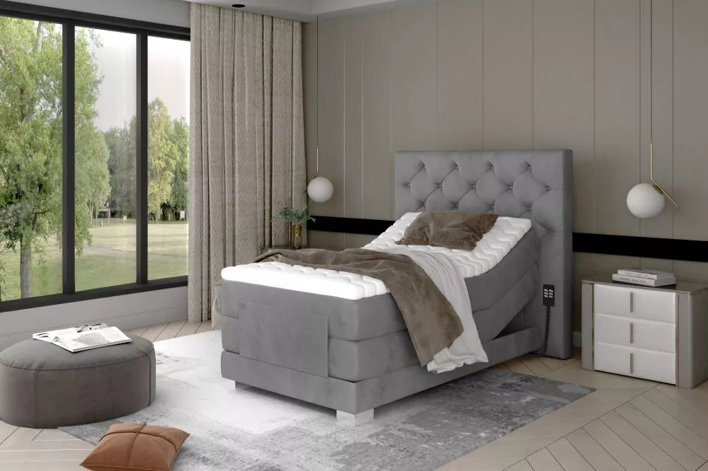 Gulta Clover Electric Boxspring Lux standard Guļamvietas platums: 90 cm, Guļamvietas garums: 200 cm, · Gaiši pelēks · 10