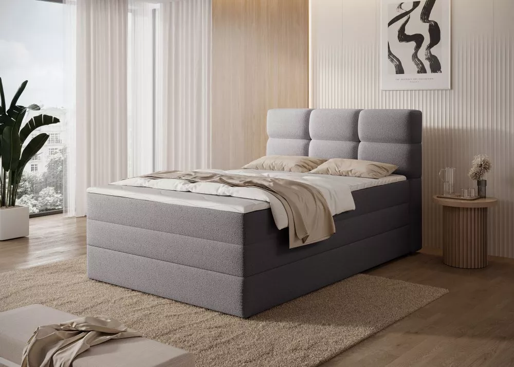 Gulta Kasped Boxspring Prestige standard Guļamvietas platums: 120 cm, Guļamvietas garums: 200 cm, · Pelēks · 121 × 215 ×