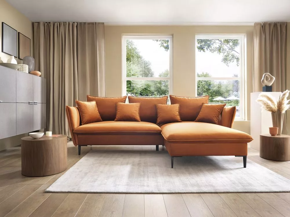 Dīvāns Gloss Comfort standard · Oranžs · 167 × 258 × 91 cm