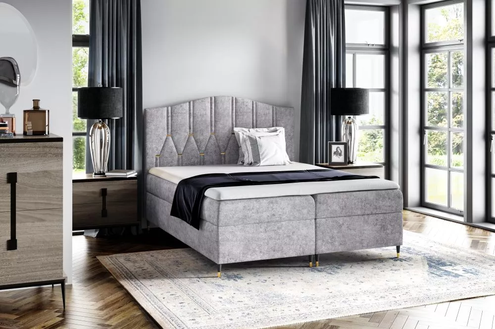 Gulta Vegas Comfort Boxspring Standard Guļamvietas platums: 120 cm, Guļamvietas garums: 200 cm, · Gaiši pelēks · 124 × 2