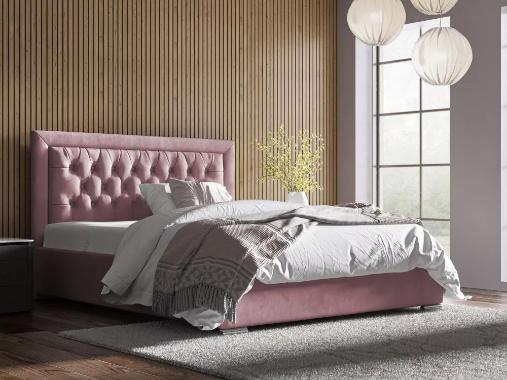 Gulta PK20 Basic ar stelāžu Guļamvietas platums: 90 cm, Guļamvietas garums: 200 cm, stelāžas tips: koka, · Rozā · 118 × 