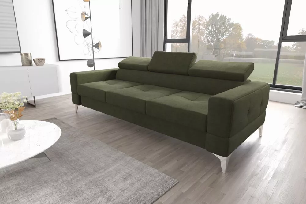 Dīvāns Toscania 3S standard · Olīvu · 97 × 244 × 78 cm