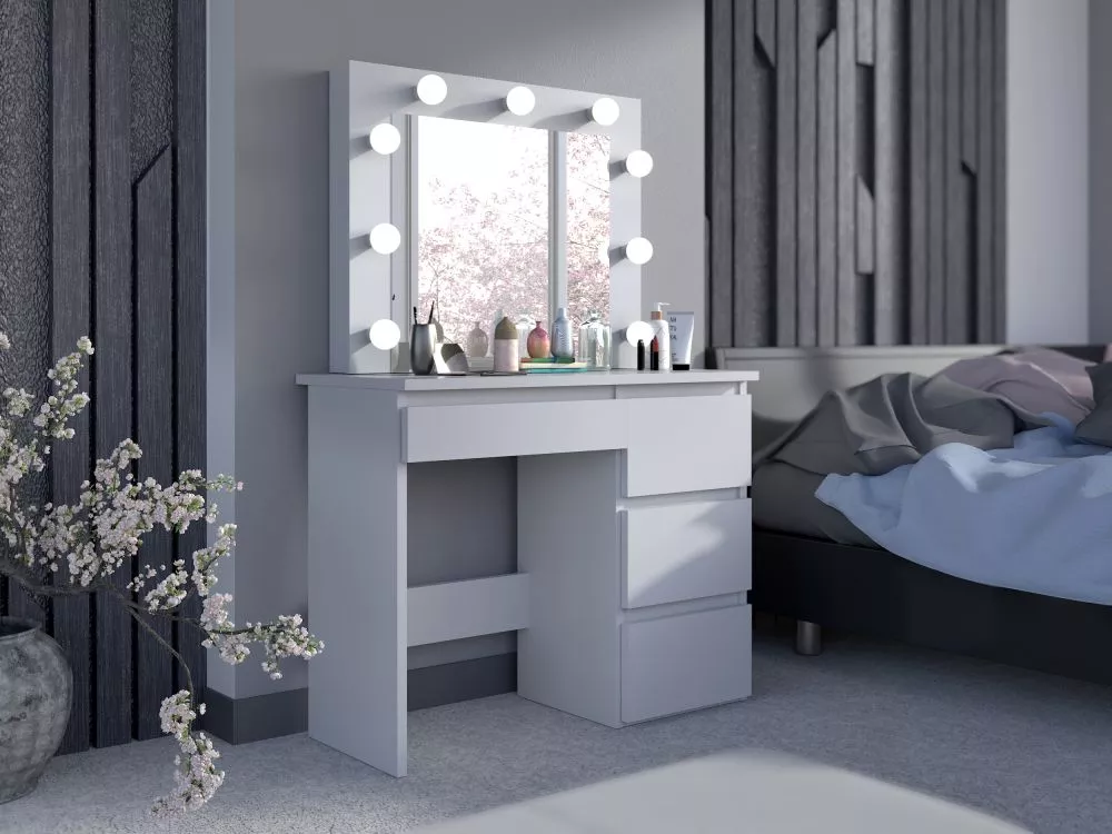 Kosmētikas galds Beta 3 9 LED · Balts · 94 × 140 × 43 cm