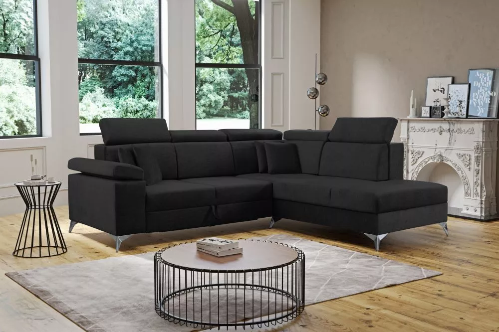Dīvāns Brico Standard · Melns · 220 × 252 × 93 cm