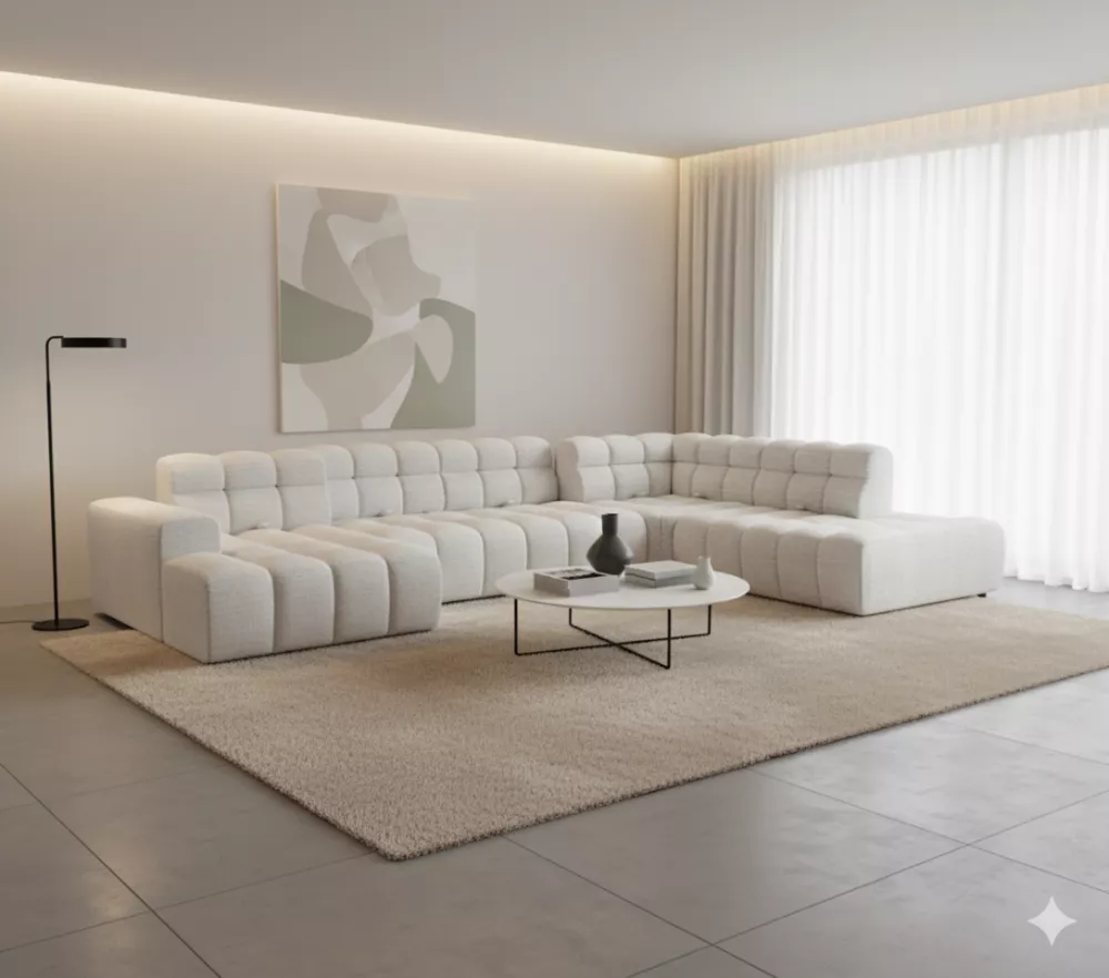 Dīvāns Bello U standard · Krēma · 263 × 400 × 84 cm