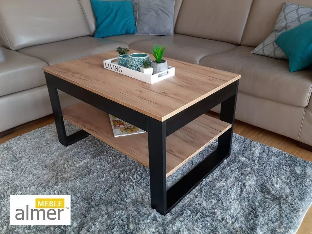 Žurnālgalds K3 · Ozols craft zelts · 90 × 60 × 50 cm